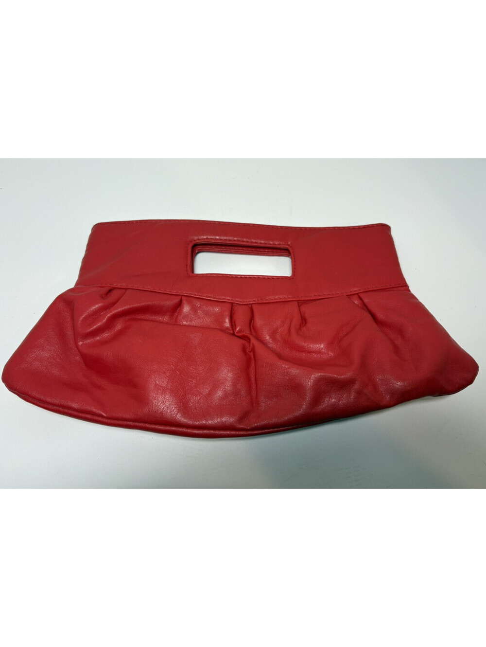 Zone 88 Red Clutch Purse with 2 Zippered Pockets Faux Leather 80/90's VTG